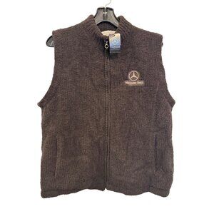Vintage Mercedes-Benz Brown Fleece Vest Colorado Clothing X-Large Luxury Knit Lo